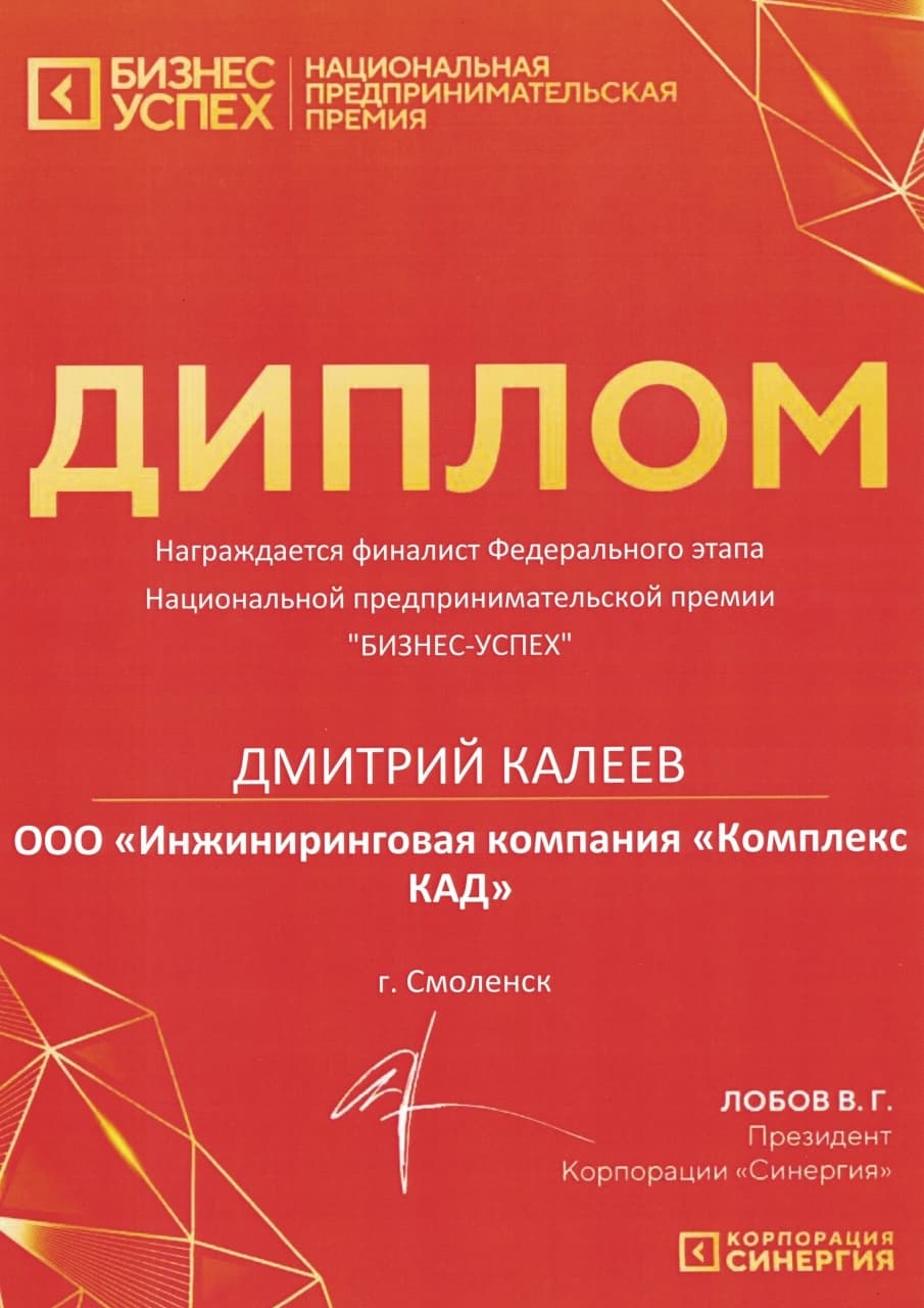 Диплом Бизнес-успех федеральный